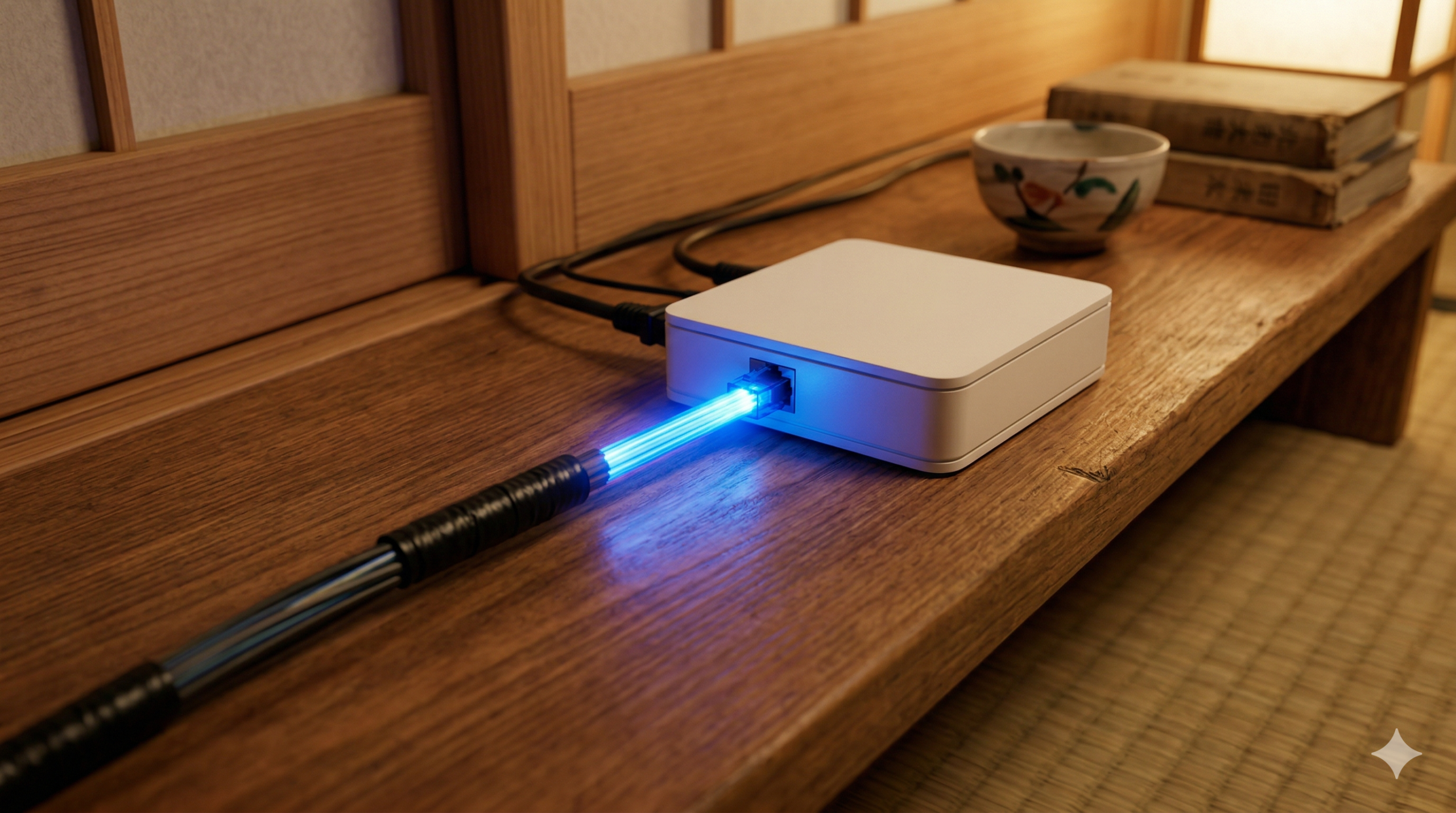 光ファイバーケーブルとONUの接続イメージ