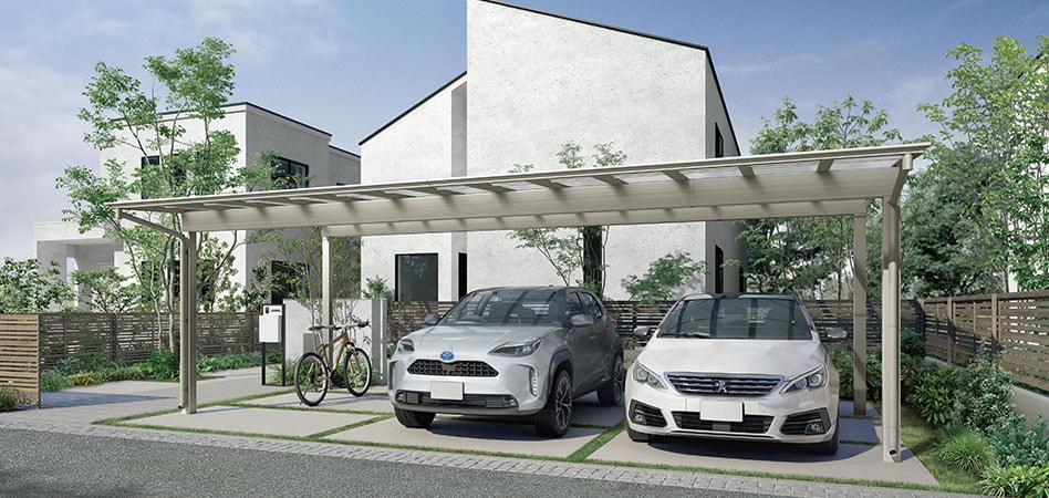 LIXILフーゴ2台用カーポート