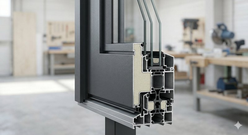 断熱玄関ドアの断面構造