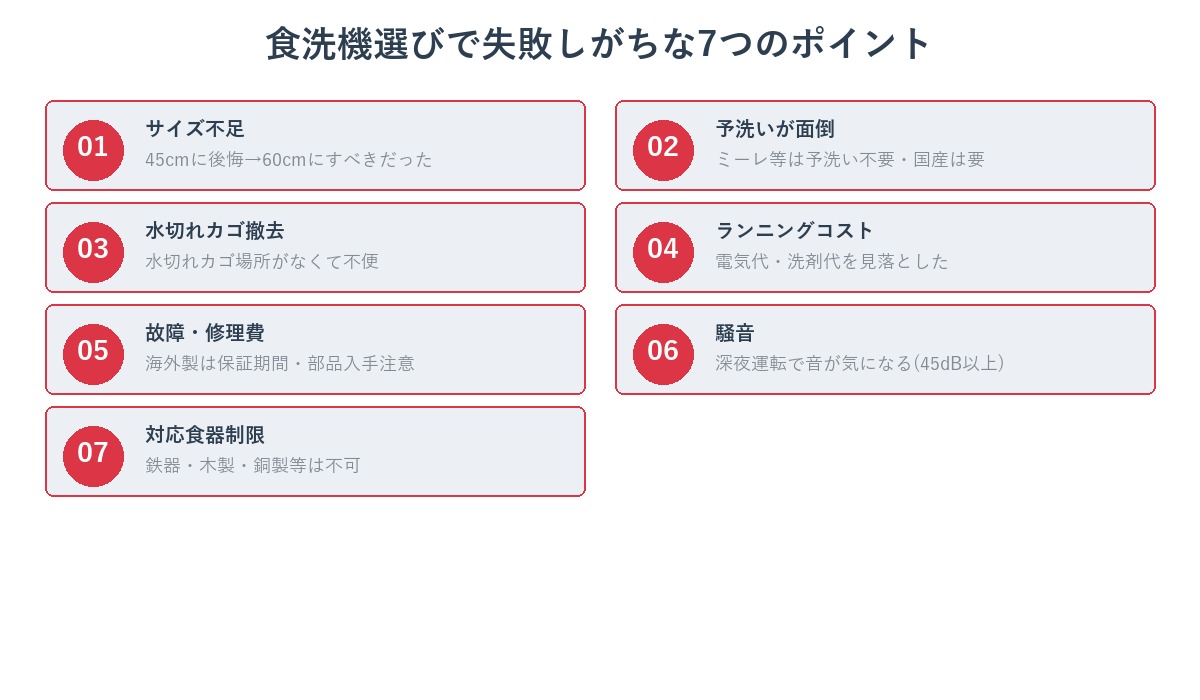 食洗機選びの失敗ポイント7選