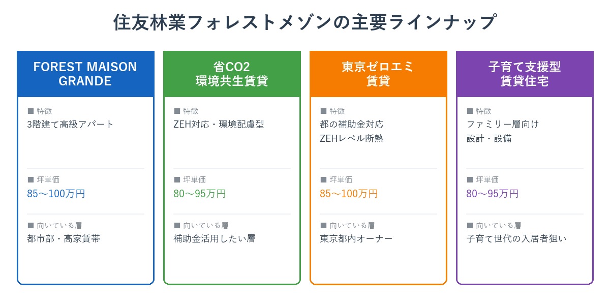 フォレストメゾンの主要ラインナップ比較