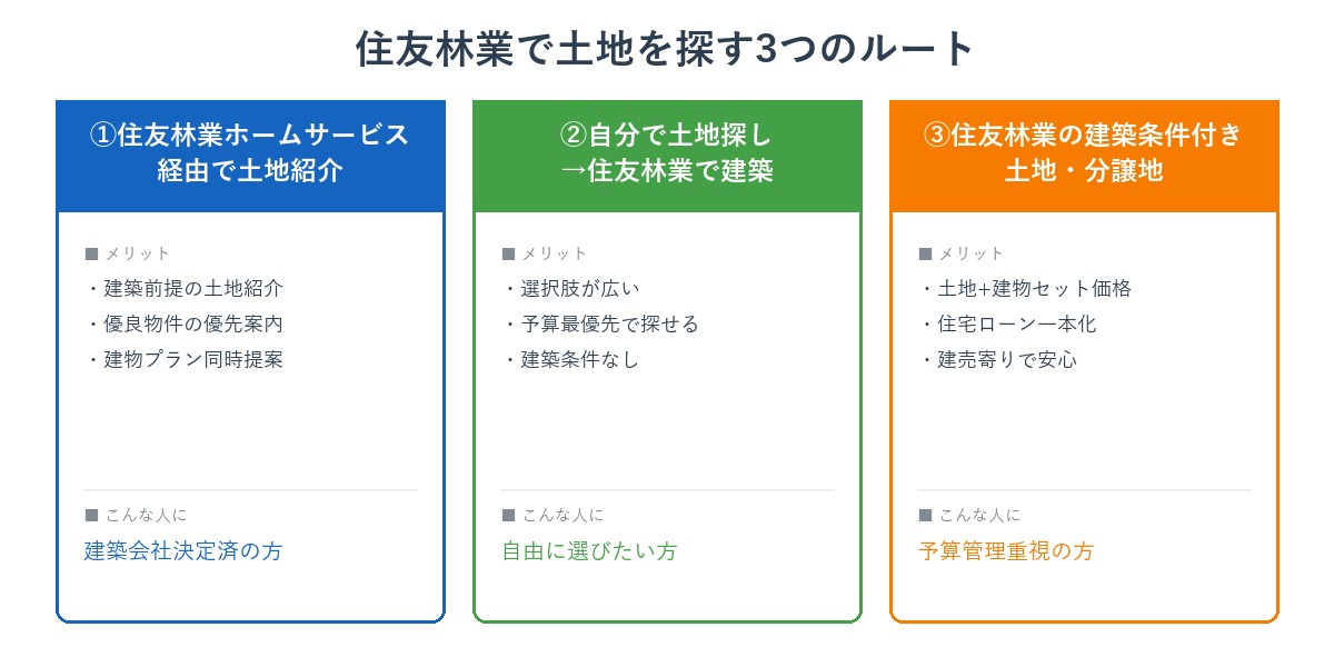 住友林業で土地を探す3つのルート