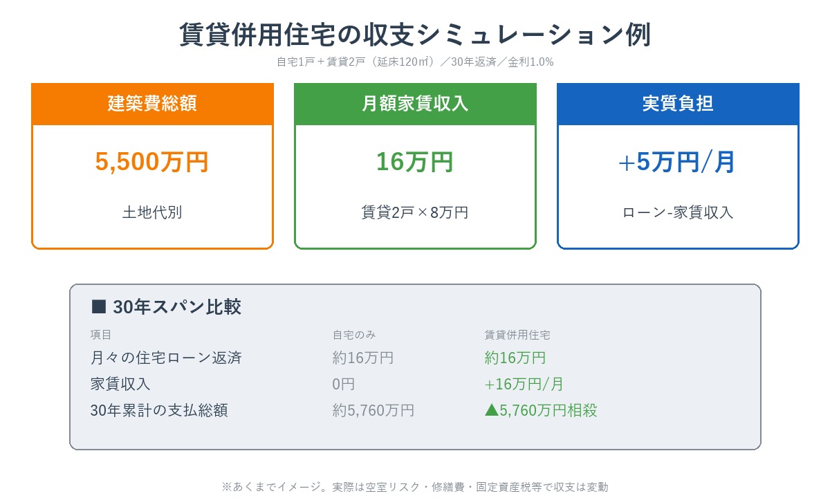 賃貸併用住宅の収支シミュレーション
