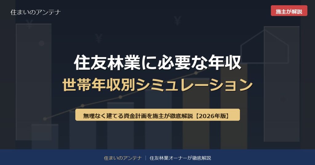 住友林業に必要な年収 世帯年収別シミュレーション