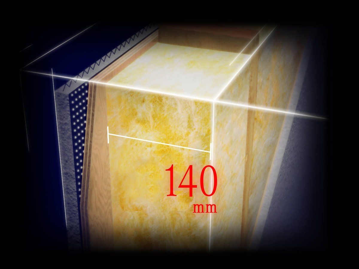 三井ホームの140mm断熱材による高断熱壁